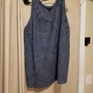 🍍Lane Bryant Grey Crotchet top EUC